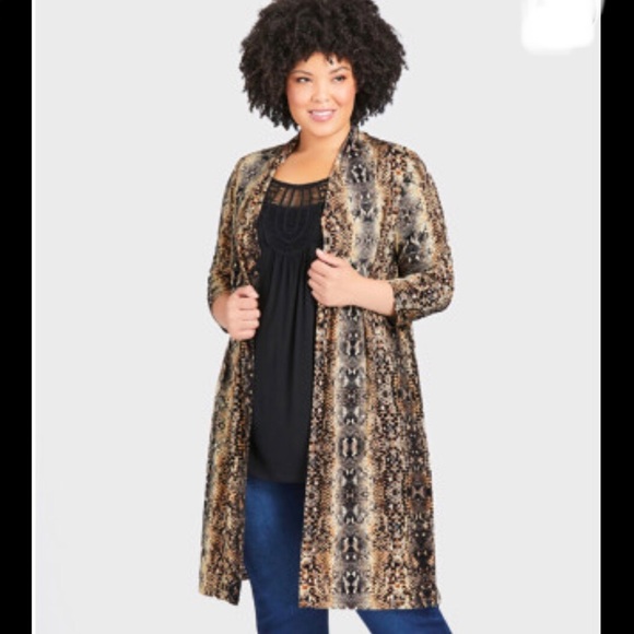 Avenue Other - NWT Avenue Snake Print Longline Jacket/Overpiece Size 0X